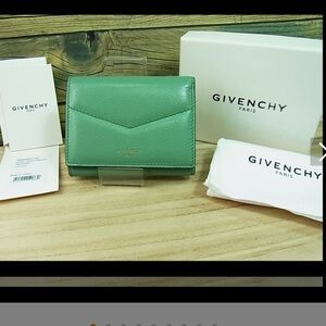 Givenchy Small Green Leather Wallet with V-Flap